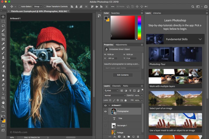 Giao diện Adobe Photoshop