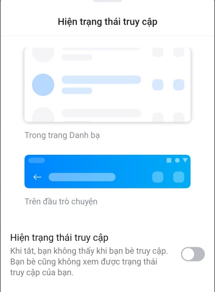 Cách để Zalo không hiện trạng thái online