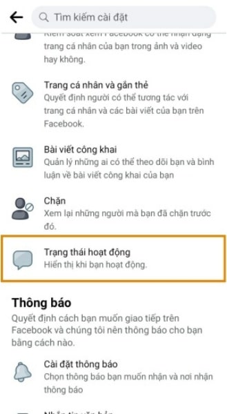Cách làm Messenger không hiện online trên app Facebook bước 2
