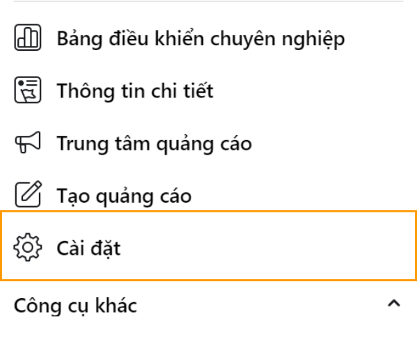 Cách mở chặn bình luận bằng hình ảnh trên Fanpage bước 1