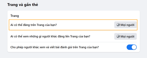 Cách mở chặn bình luận bằng hình ảnh trên Fanpage bước 4