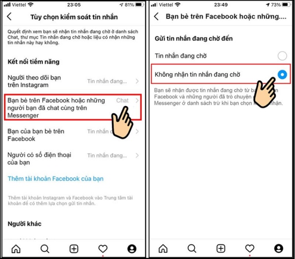 Cách tắt đồng bộ tin nhắn Messenger với Instagram