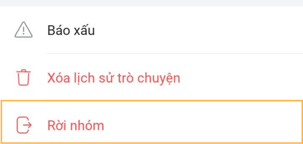 Cách thoát nhóm Zalo trên điện thoại cách 2