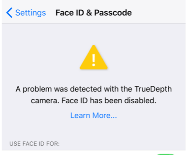 iPhone bị vô hiệu hóa Face ID