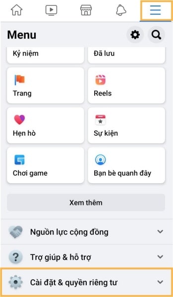 Tải thông tin của bạn trên Facebook điện thoại bước 1