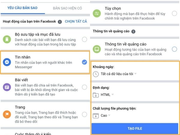 Tải thông tin của bạn trên Facebook điện thoại bước 3