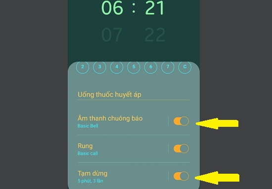 Cài đặt báo thức Samsung