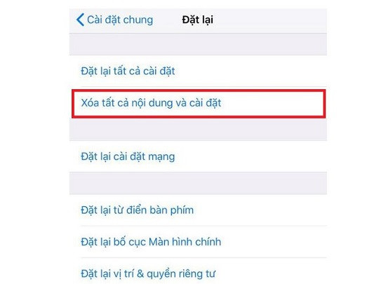 Khôi phục cài đặt gốc iPhone