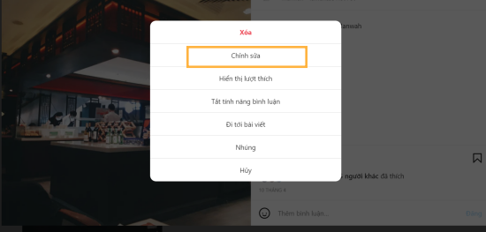 Cách chỉnh sửa bài đăng Instagram trên máy tính bước 2