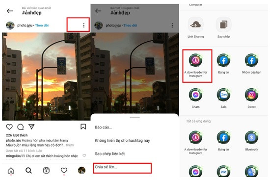 Cách lưu ảnh từ insagram về điện thoại