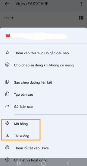 Tải video Google Drive về điện thoại