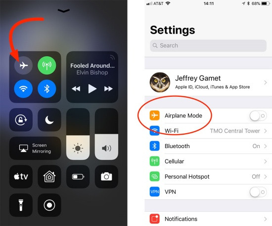 Chế độ máy bay trên iPhone