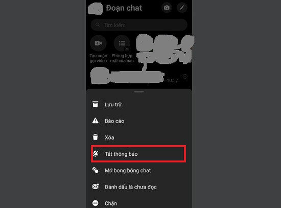 Chọn vào Tắt thông báo