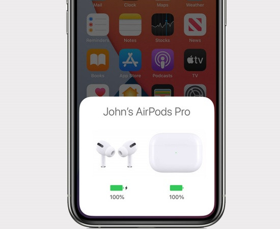 Hiển thị pin Airpods trên màn hình chính