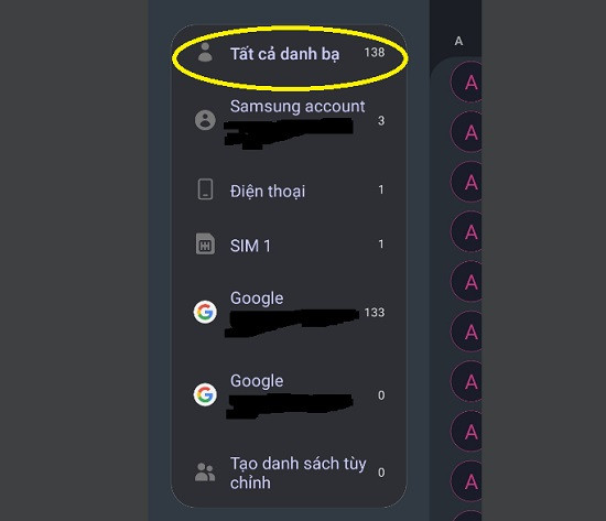 Khắc phục Danh bạ Samsung chỉ hiện số Zalo
