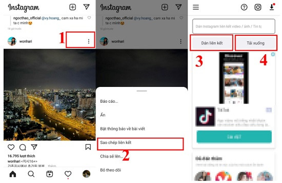 Lưu ảnh từ instagram về điện thoại