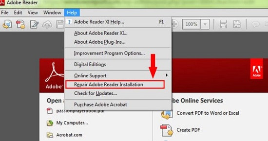 Sửa lại phần cài đặt của phần mềm Adobe Reader