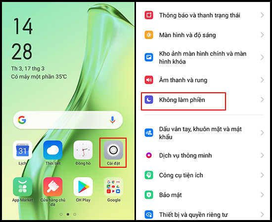 Chế độ Không làm phiền trên Oppo