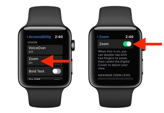 Tắt Zoom trên Apple Watch