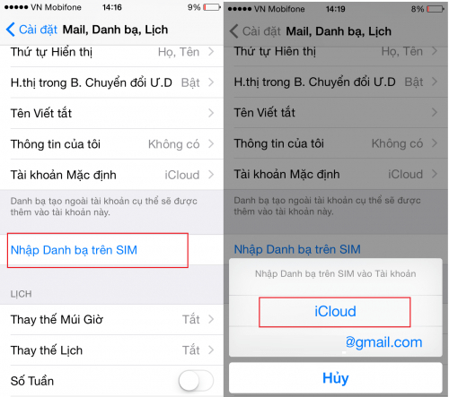 Chuyển danh bạ từ SIM sang iPhone với iCloud