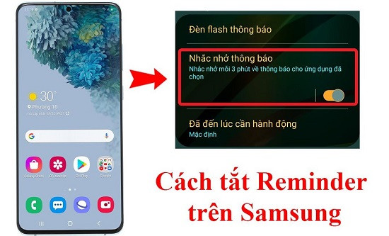 Cách tắt reminder trên Samsung