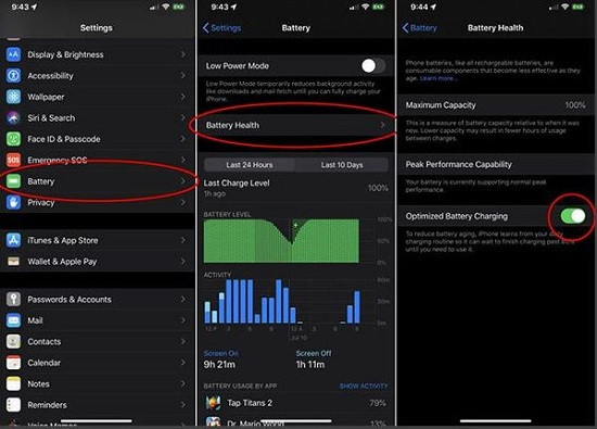 Điều chỉnh tối ưu hóa sạc pin iPhone 12