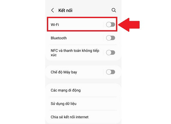 Biểu hiện Samsung không kết nối được wifi