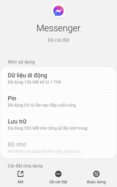 Buộc dừng Messenger