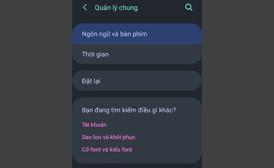 Chọn vào Ngôn ngữ và bàn phím