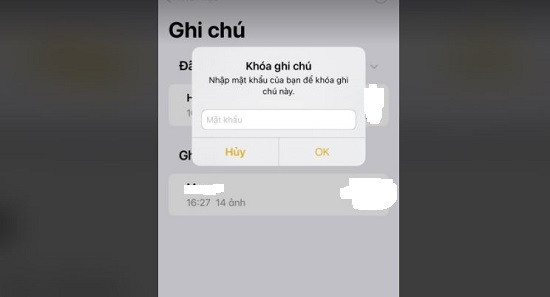 Khóa ghi chú trên iPhone
