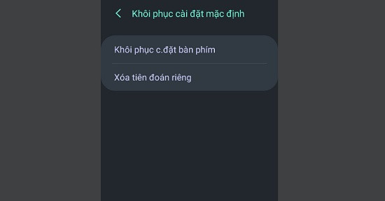 Khôi phục cài đặt mặc định bàn phím Samsung