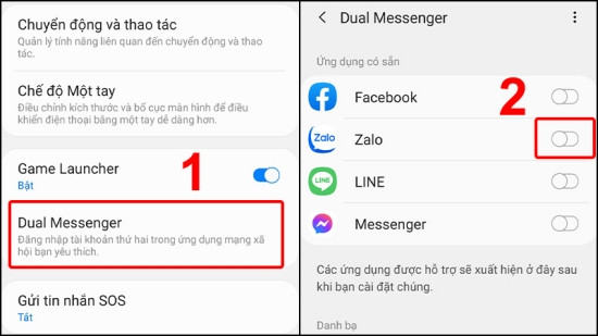 Kích hoạt Dual Messenger cho Zalo