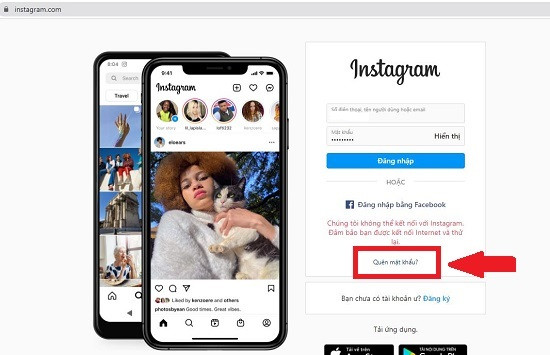 Quên mật khẩu Instagram