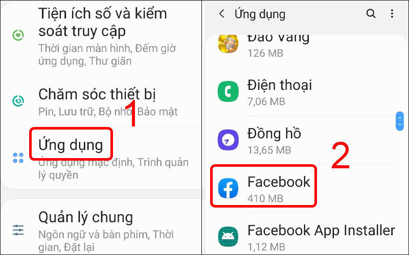 Xóa dữ liệu ứng dụng Facebook trên Android