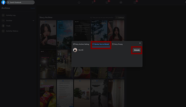 Bật lại thông báo xem Story của bạn bè trên máy tính