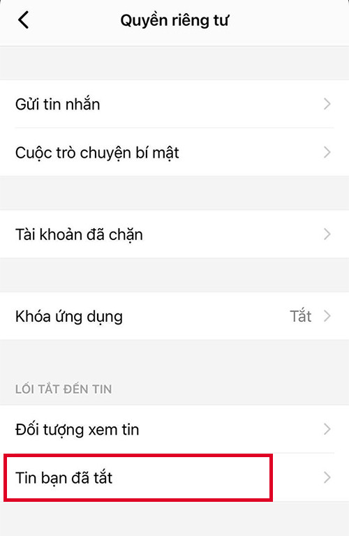 Bật lại thông báo xem Story 