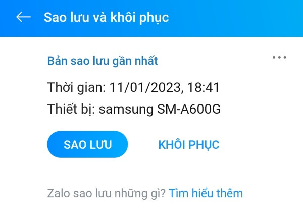 Cách xem bản sao Zalo trên Google Drive