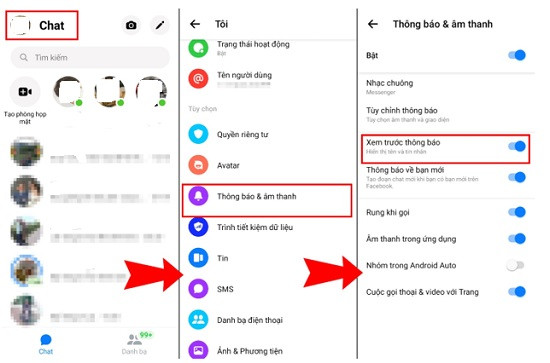 Cách cài đặt thông báo tin nhắn Messenger