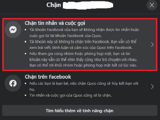 Chặn tin nhắn Messenger trên máy tính