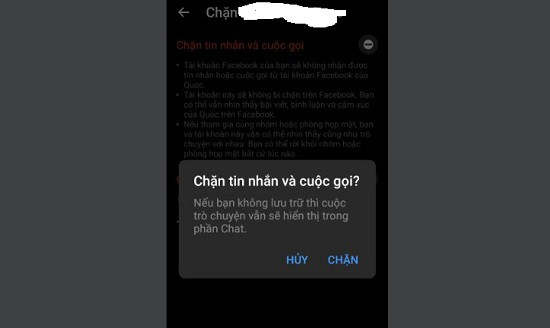 Chặn tin nhắn Messenger trên smartphone