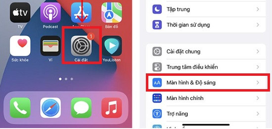 Điều chỉnh cài đặt hiển thị trên iphone 13 Pro