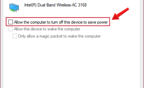 Điều chỉnh Power Management Settings