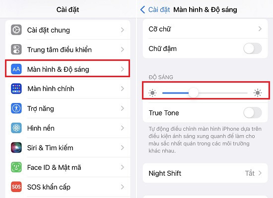 Giảm sáng màn hình iPhone 11 Pro Max