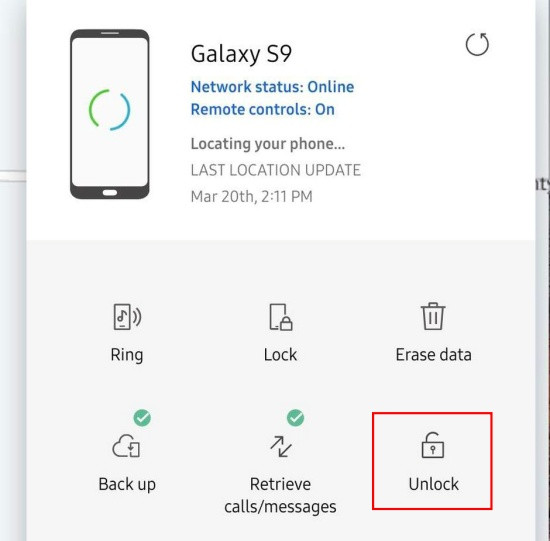 Mở khóa Samsung không mất dữ liệu