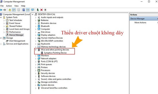 Nguyên nhân laptop không nhận chuột không dây