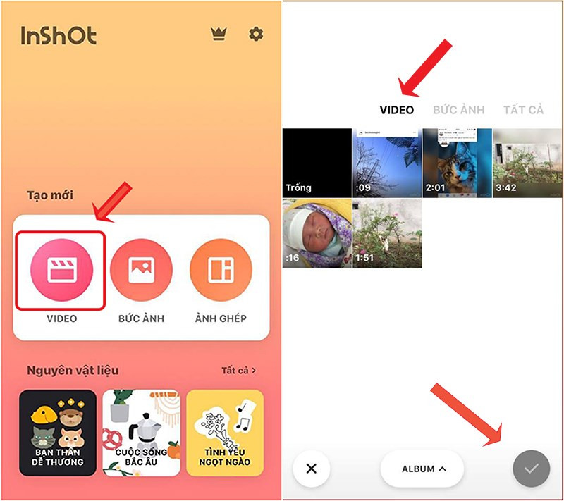 Tắt tiếng video iPhone bằng Inshot