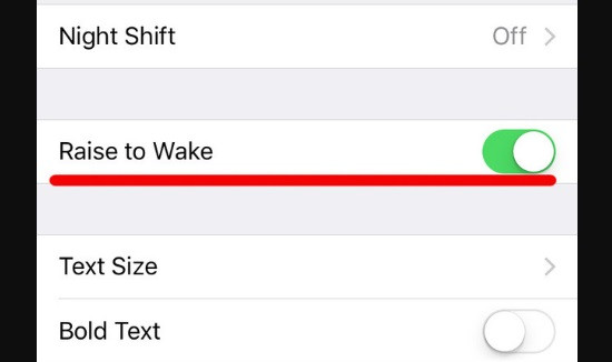 Tắt tính năng Raise to Wake