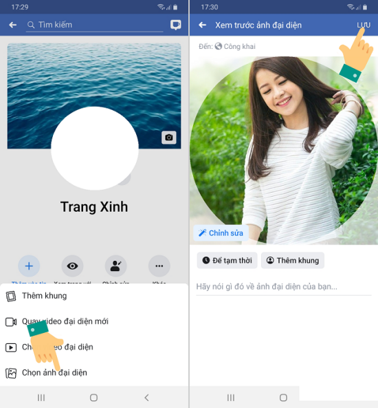 Update hình đại diện