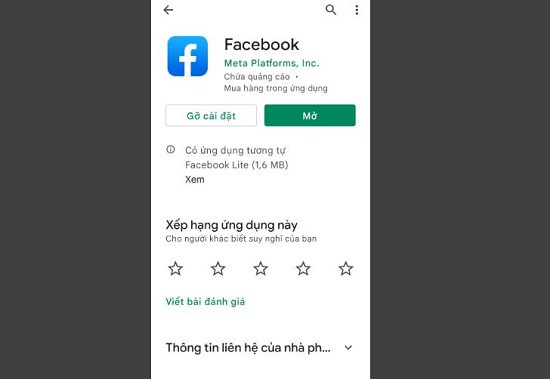 Xóa và tải lại ứng dụng Facebook