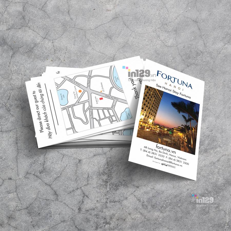In card visit khách sạn Fotunar Hà Nội